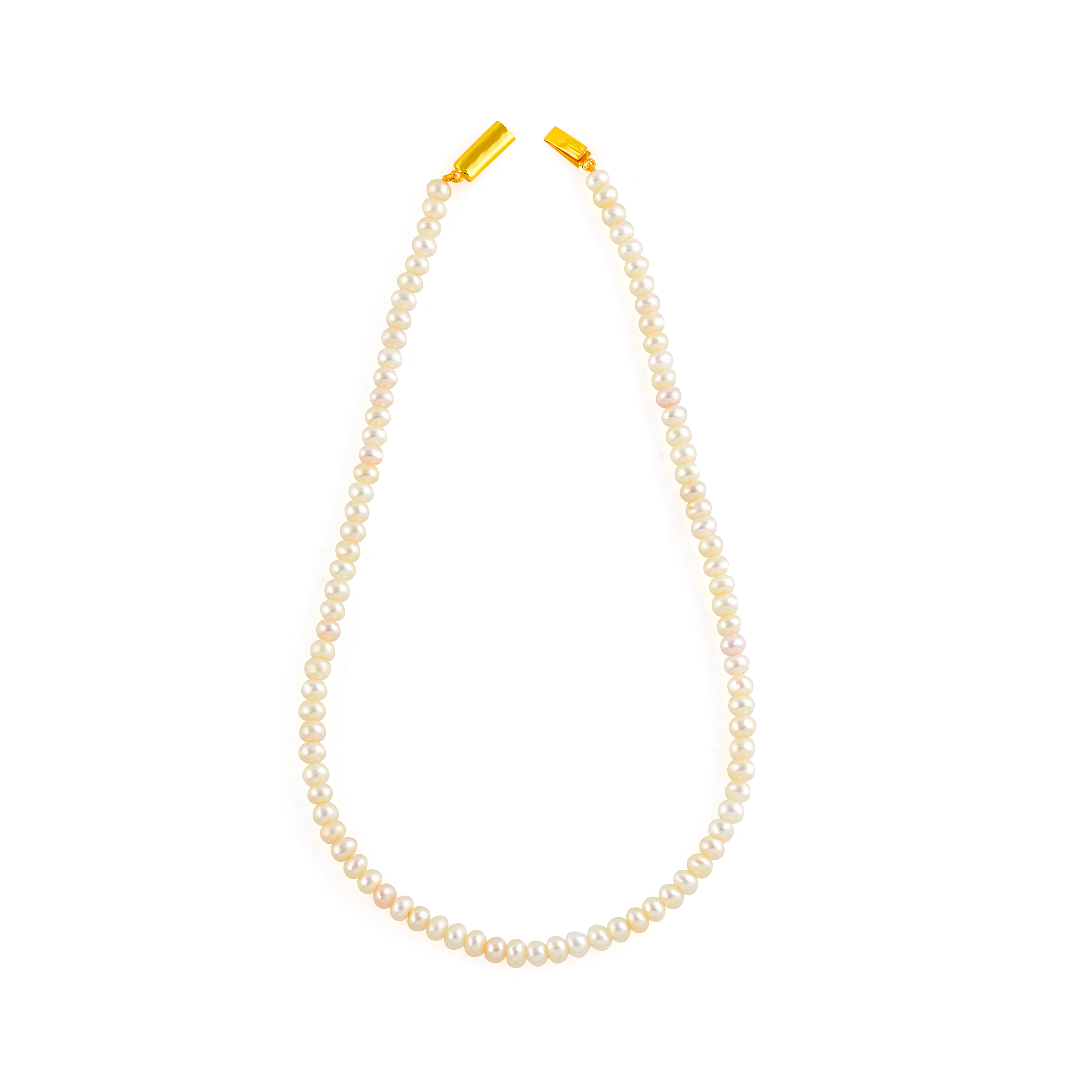 A Radiant White Pearl Button Necklace - Krishna Jewellers Pearls and Gems